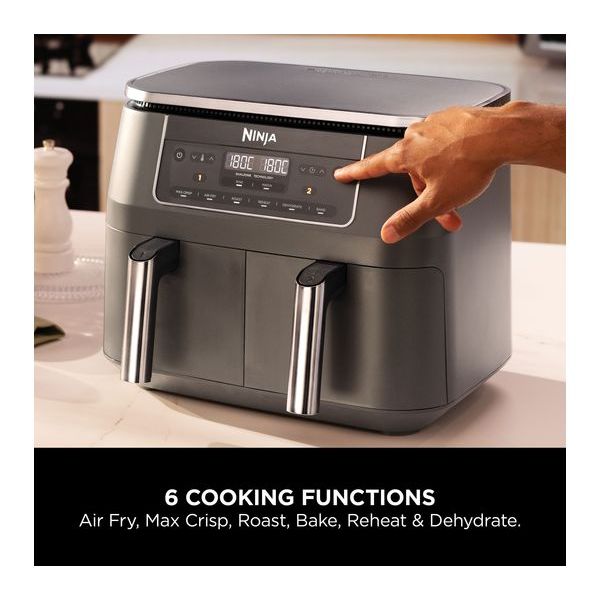 Buy NINJA,NINJA 6-in-1 Dual Zone DZ300UK Air Fryer - Gun Metal Grey - Gadcet UK | UK | London | Scotland | Wales| Near Me | Cheap | Pay In 3 | Air Fryers